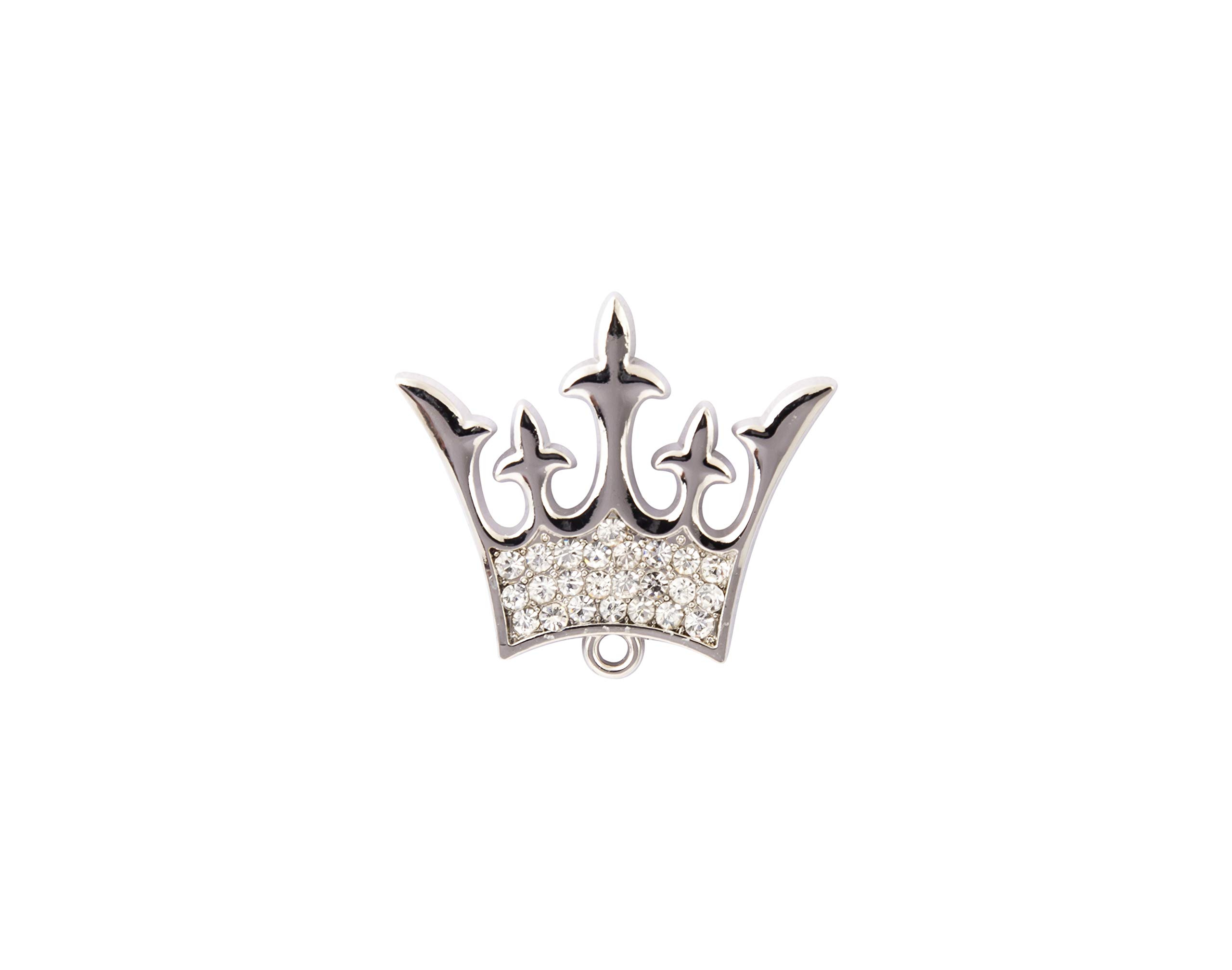 Brooch Lapel Pin for Men Men's King Queen Crown Badge Suit Collar Brooch (Silver)