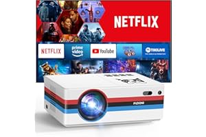 [Netflix Officially/Dolby Audio] FUDONI Smart Projector with WiFi and Bluetooth 4K, Auto Keystone& Electric Focus, 800ANSI Outdoor Projector with Apps, Built-in Netflix/YouTube/Prime Video