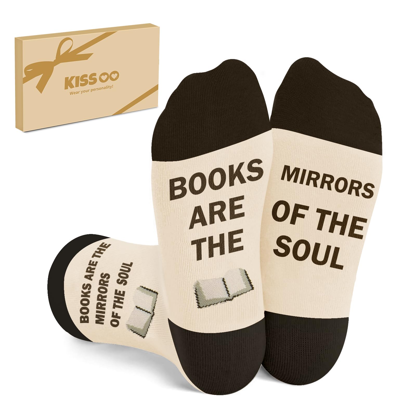 Photo 1 of 2 package Kissoo Stocking Stuffers for Women Funny Socks Book Lovers Gifts for Readers Novelty Reading Gifts Students Teachers Author