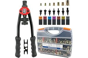 TR TOOLROCK 860pcs SAE Rivet Nut Assortment Kit and 13" Rivet Nut Gun Kit, SAE UNC 6#-32 8#-32 10#-24 1/4"-20 5/16"-18 3/8"-16 1/2"-13, Rivet Nut Tool Rivet Nut Kit with Rugged Carrying Case