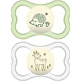 MAM Air Night Pacifiers (2 pack), MAM Sensitive Skin Pacifier 6+ Months, Glow in the Dark Pacifier, Best Pacifier for Breastf