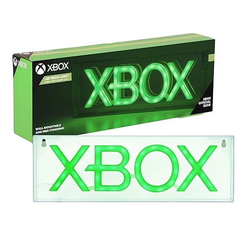 Xbox Logo LED Neon Light - Officially Licensed Free Standing or Wall Mountable Light Sign - Game Room Accessories and Decor for Gamers | Paladone, Green