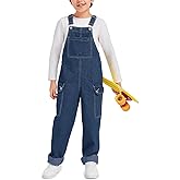 Haloumoning Boys Fashion Denim Overalls with Flap Pockets 5-14 Years