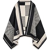 Aurolran Scarfs for Women Pashmina Silky Shawl Wrap for Evening Dressing Blanket Open Front Poncho Cape