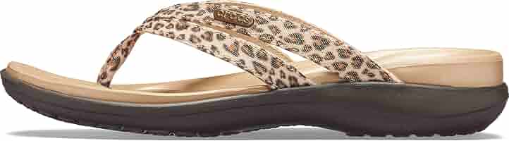 crocs capri leopard print flip