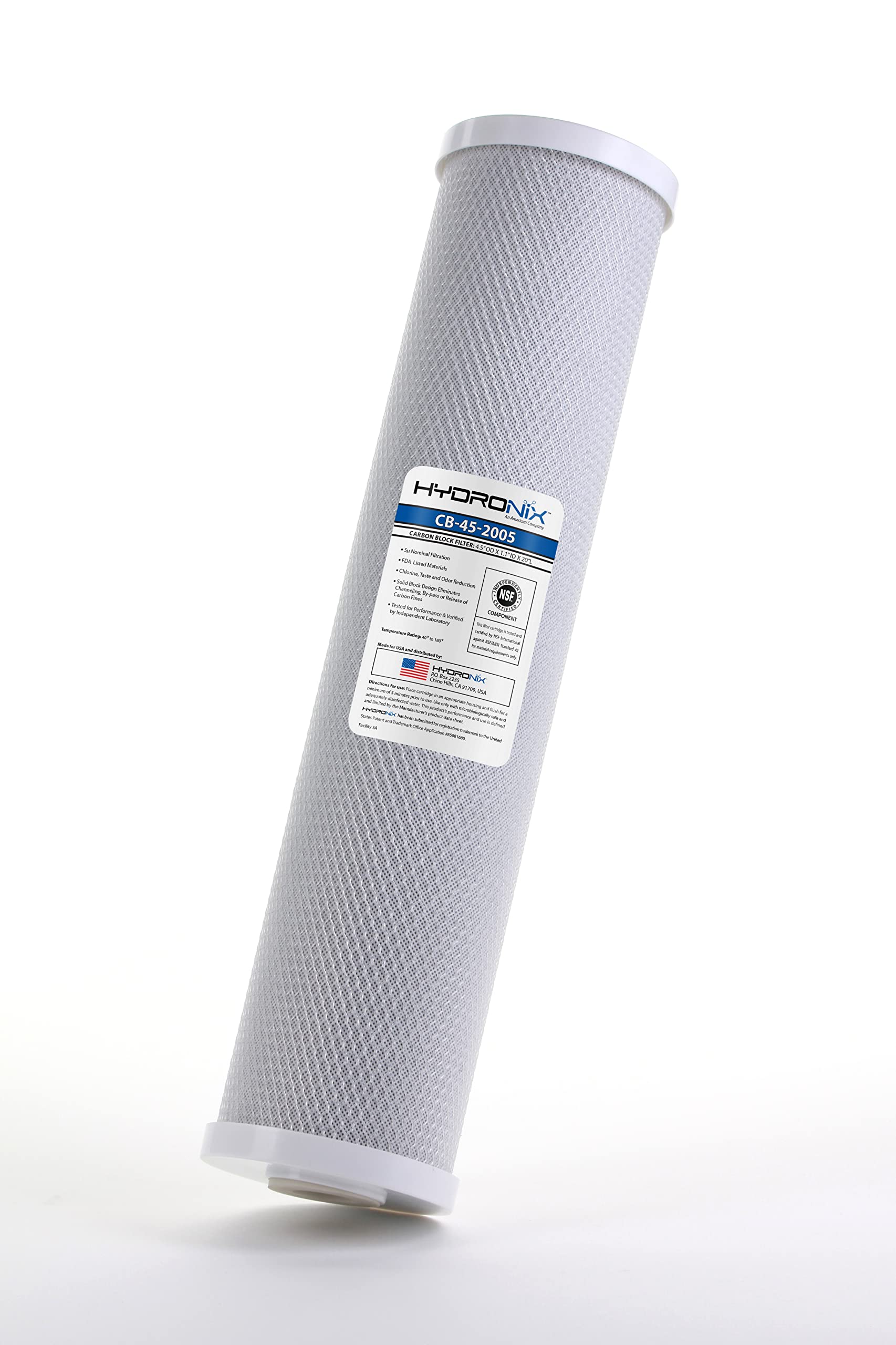 Hydronix CB-45-2005 Whole House, Commercial & Industrial NSF Coconut Carbon Block Water Filter, 4.5