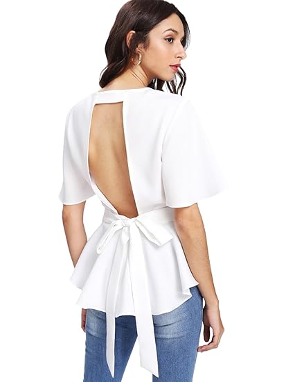 backless peplum top