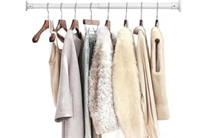 FOTRIC Closet Rods For Hanging Clothes, 17-40 Inch Adjustable Closet Rod, Stainless Steel Heavy Duty Closet Hanging Rod