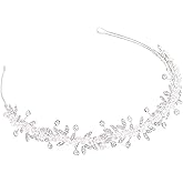 Oriamour Flower Girl Headbands, Flower Girl Hair Accessory, Silver Wedding Headpiece for Girls, Princess Crystal Hair Accessories with Clear Beads for Birthday, Party, First Communion,Wedding