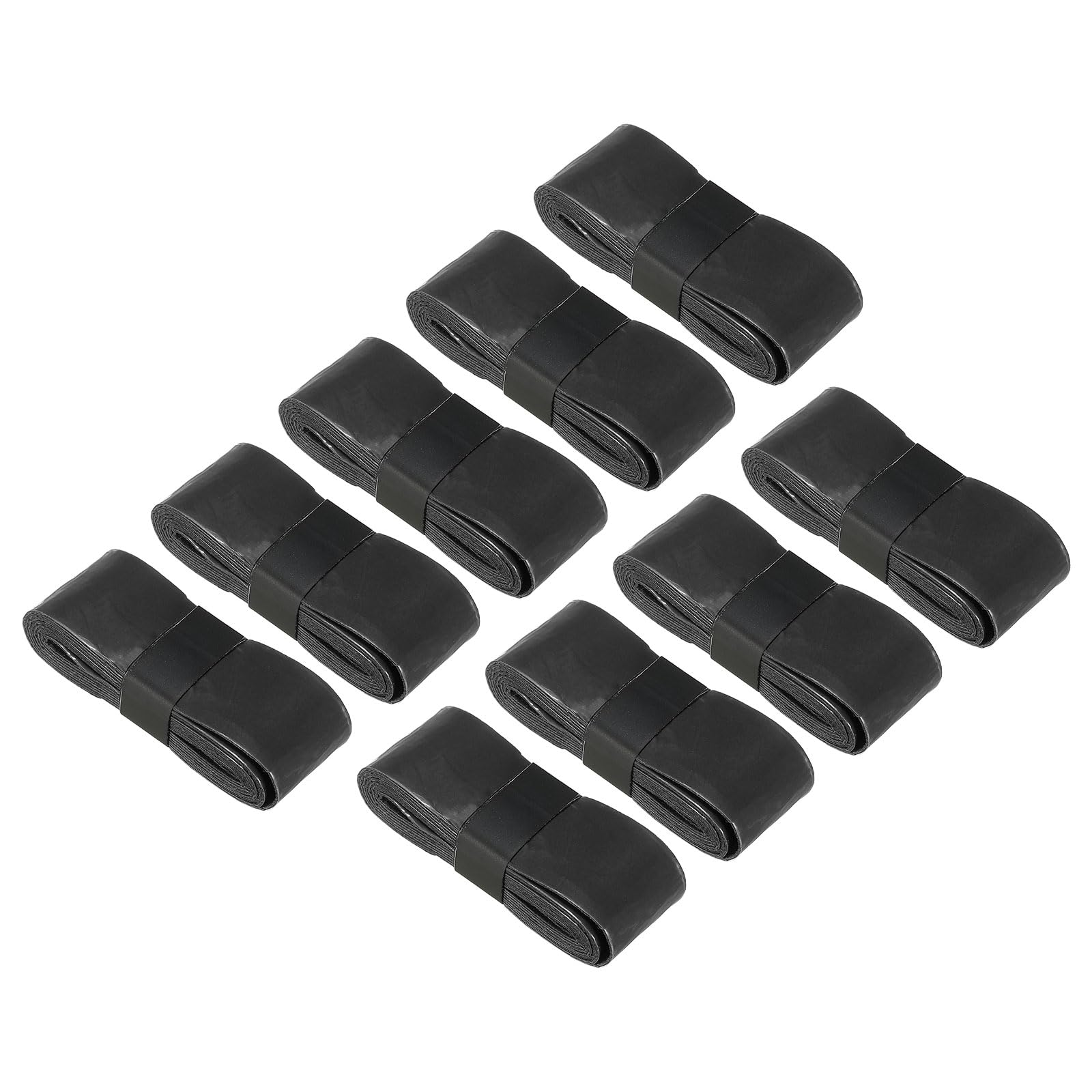 PATIKIL 43.3" Tennis Racket Grip Tape, 9 Pack PU Overgrip Stretchy Non-Slip Absorb Sweat for Badminton Fishing Rod, Black