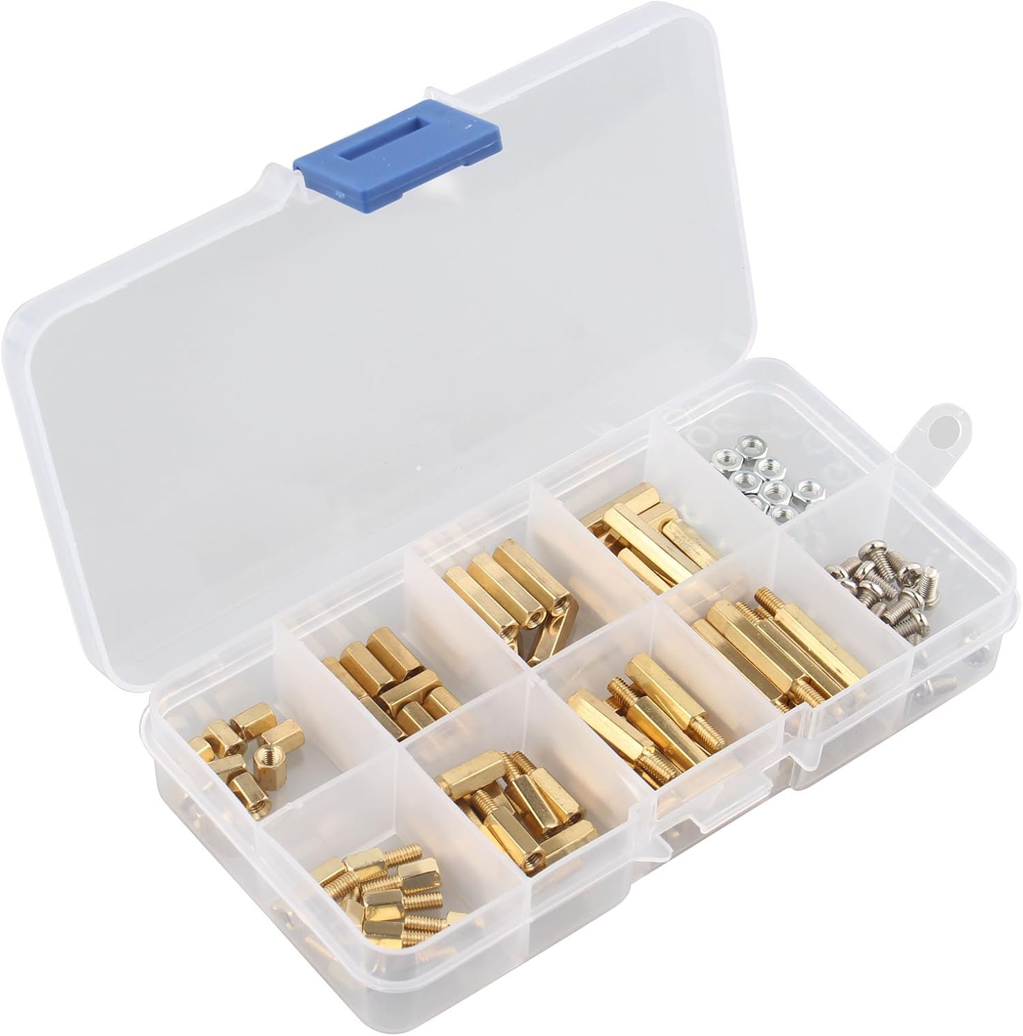 HALJIA 120 PCS M3 Male-Female Brass Spacer Standoff Screw Nut Assortment Kit - Image 4