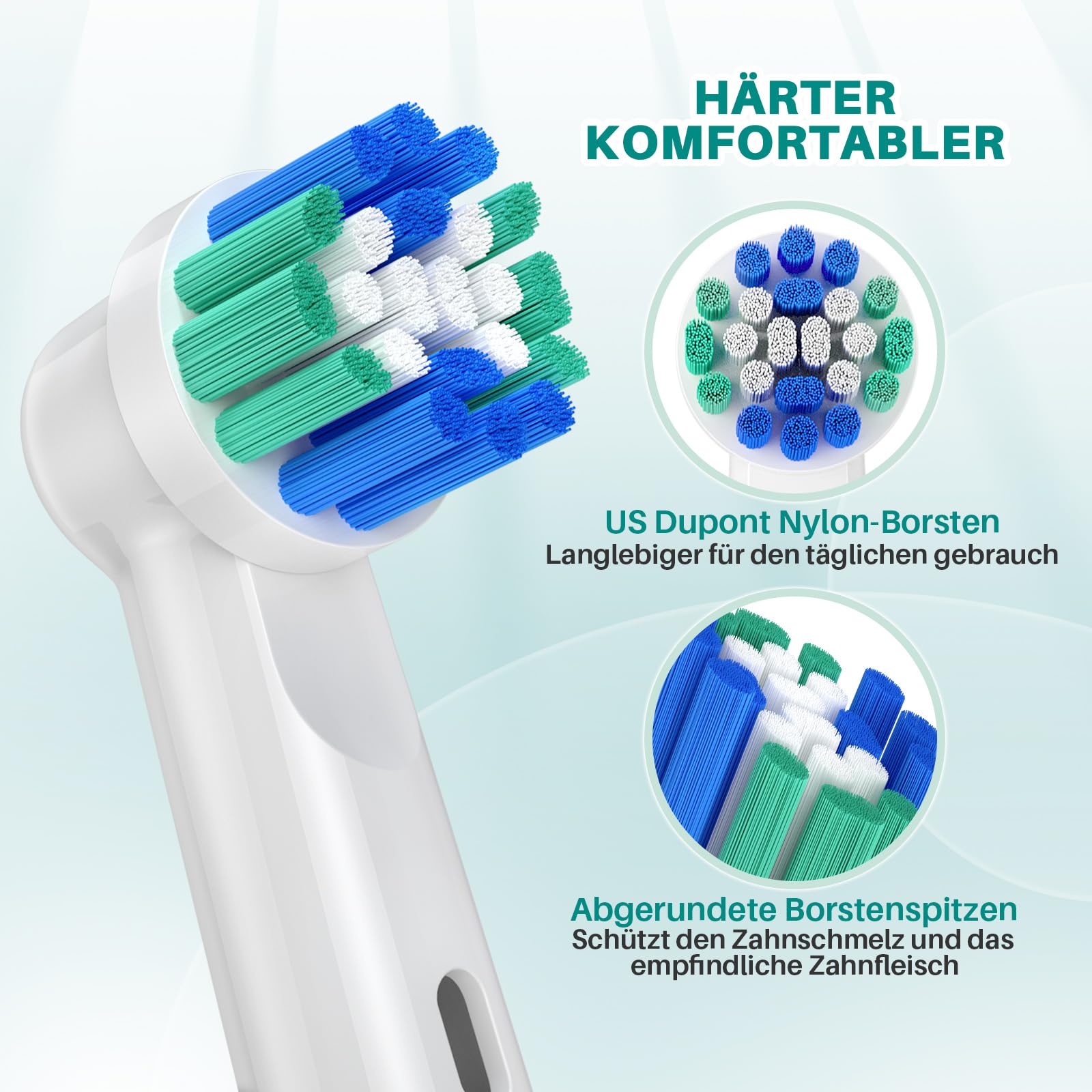 REDTRON Ersatzbürstenköpfe für Oral B, 8 Pack elektrische Zahnbürstenköpfe für Oral B Braun, Classic Precision Clean Bürstenköpfe Fit Professional Care, Vitality Pro Smart Genius Series und mehr,Weiß 4
