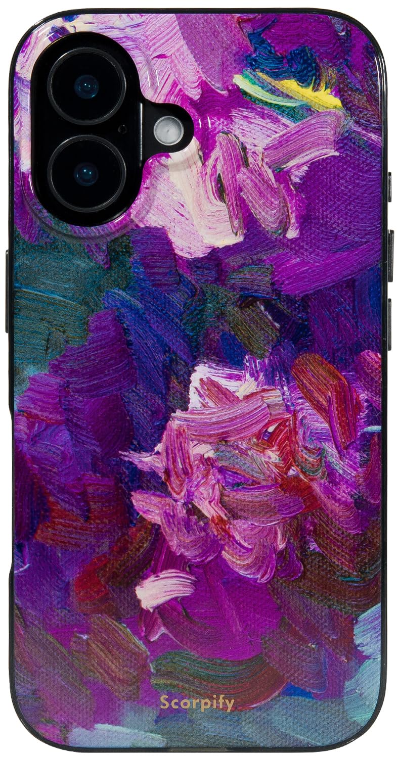 SCORPIFY for iPhone 16 Case [Compatible with MagSafe] with Lilac Design, Cute Magnetic Phone Cover for Women Girls, [10FT MIL-Grade Drop Protection] Slim Shockproof Bumper with Stylish Pattern