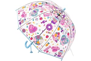 Clear Bubble Umbrella for Kids,Transparent Dome, Curved Handl,Safety Transparent Dome Bubble Umbrella for Toddler Boys Girls