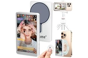 Magnetic Selfie Monitor Screen for iPhone & Android,No Delay,Built-in Speaker,Real-Time Screen Sharing,Selfie Monitor for Vid
