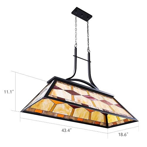 Stain Glass Antique Billiard Lighting Vintage Hanging Pool Table