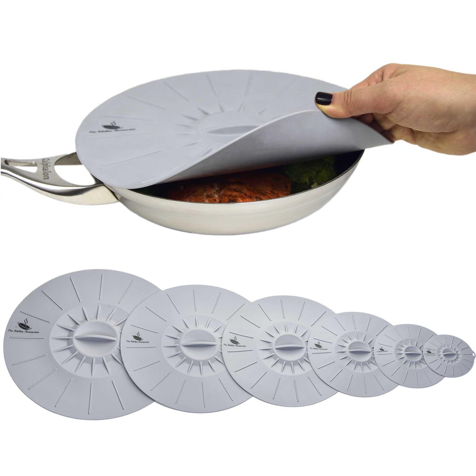 Silicone Suction Lids Airtight Seal [Set of 6] Easy To Apply Remove