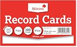 Silvine 5x3 White Record Cards Plain 100 Pack Ref 753 127 x 76mm view 1