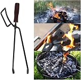 Mocoli 40cm Heavy Duty Firewood Tongs for Fireplaces Stoves Campfires w/ Gloves view 6