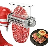 3-Adjust Stainless Steel Meat Tenderizer Attachment for KitchenAid Mixer | Large 3 Thickness Setting Tenderizer Machine, Easy‑Clean Tenderizing Tools for Kitchenaid Stand Mixer with Safety Clear Shell