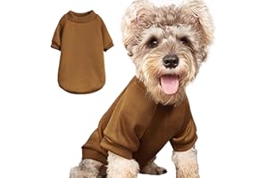 JOUHOI Puppy Sweater for Small Dogs Clothes Warm Winter Cat Clothe Pet Sweatshirt Knitwear Doggie Kitten Clothing, Coffee, Medium