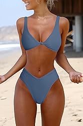 geluboao Women's Solid V Neck Front Kont Push up