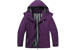 KAIDER Women's Plus Size Lightweight Waterproof Hooded Rain Jacket for Outdoor Hiking Travel