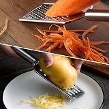 kuou 2Pcs Kitchen Grater Fine Grater with Handle Stainless Steel 430# Blade view 6