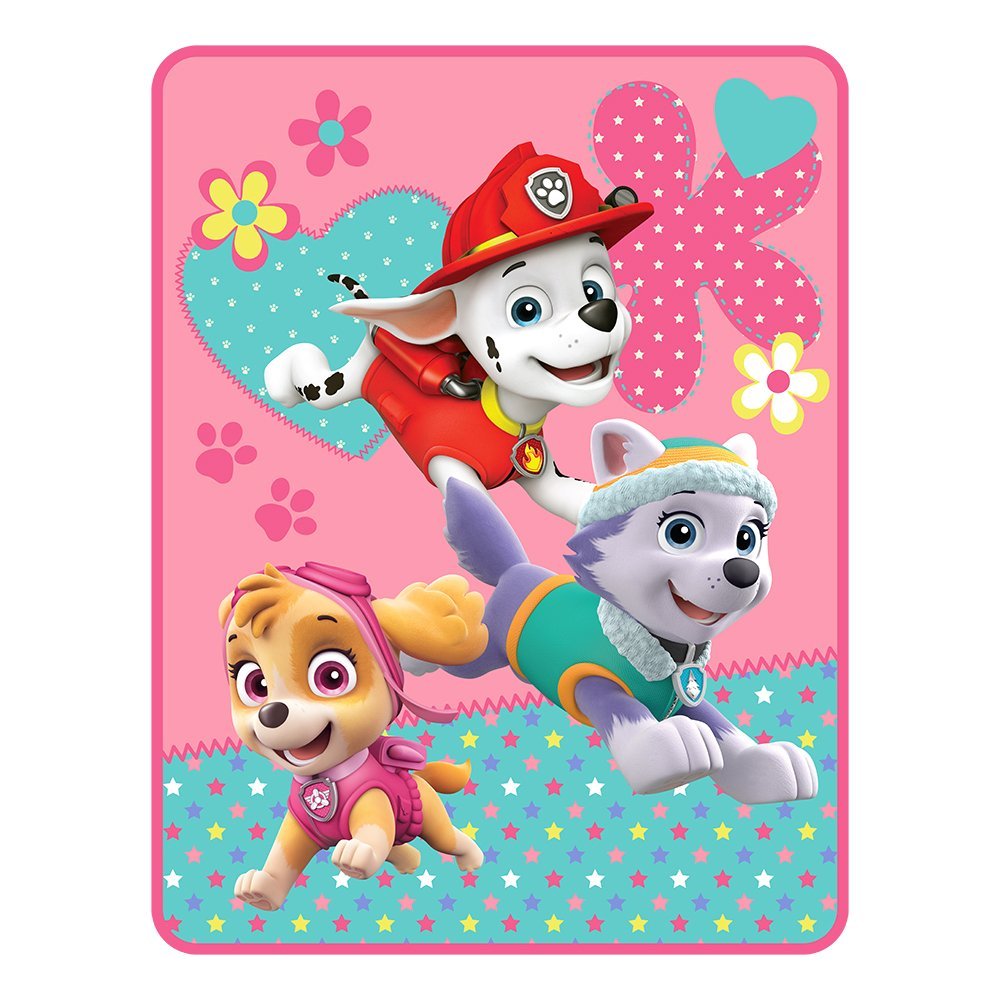 Paw Patrol Girl Pup Heroes Throw Blanket Kids Toddler 46 X 60 Inch Soft
