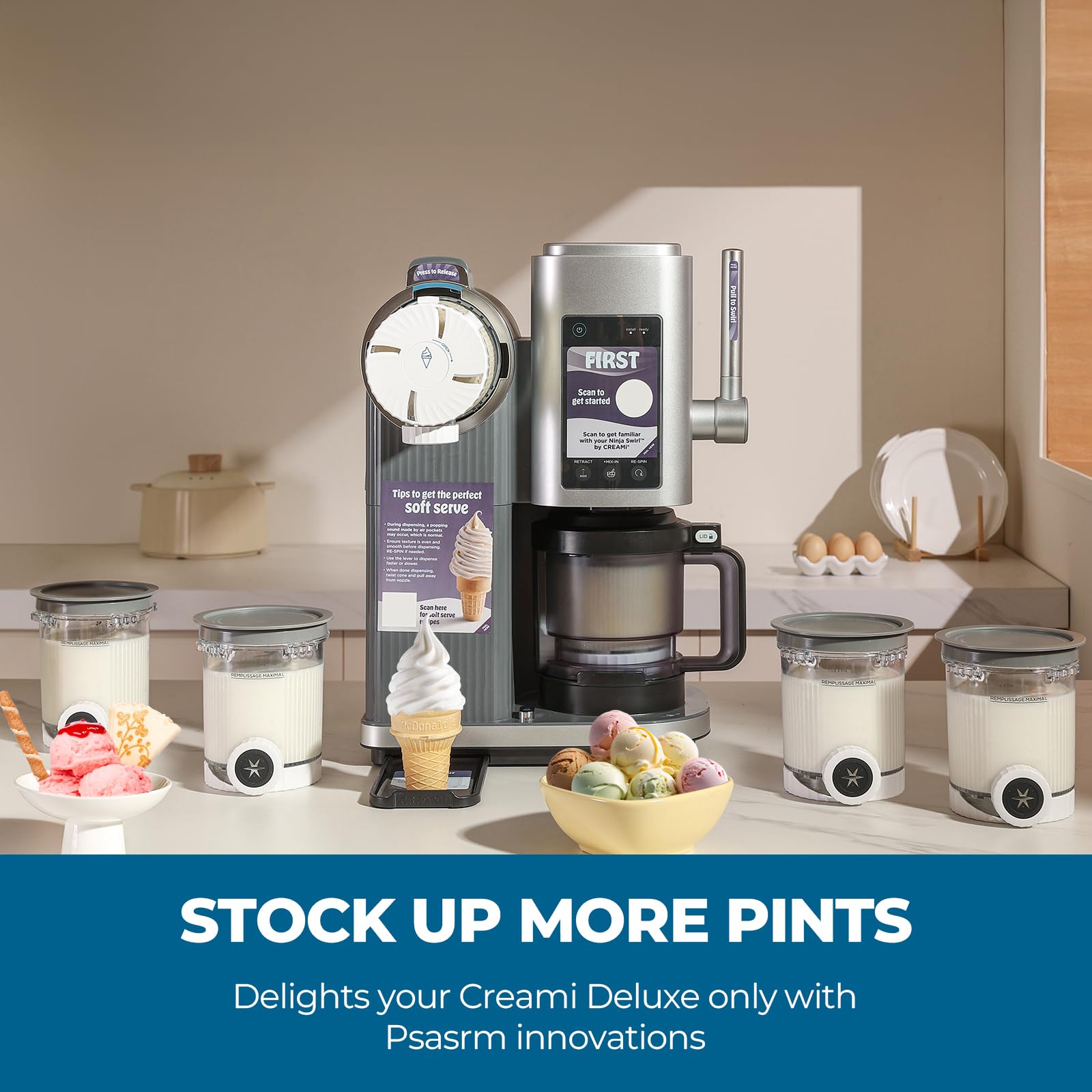 Creami Pints And Lids For Ninja - Compatible With NC700 Series Ninja Swirl Ice Cream Soft Serve Makers Bpa Free Dishwasher Safe 2 Pack 289670f2 D8f8 4d89 A473 E16de0aa1f95.d99ce9c19ef02a7c3b1ff6838b429049