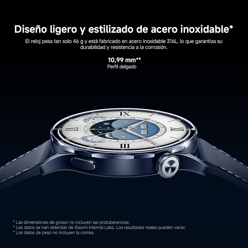 Relógio S5 46 mm, Smartwatch com ecrã, AMOLED de 1,48", até 21 dias de autonomia, mais de 150 modos desportivos, GPS dual band, NFC, monitorização de saúde, Android e iOS, preto