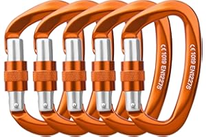 Paliston Locking Carabiner - 25kN 5600lb Climbing Carabiner Screw Gate D Shape Carabiner