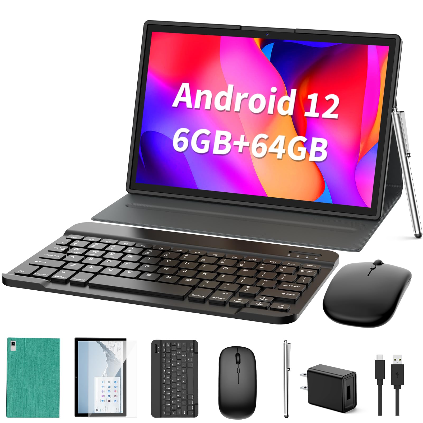 Mua Android Tablet 2 in 1 Tablet, 10 inch Android 12 Tablet 6GB+64GB ...