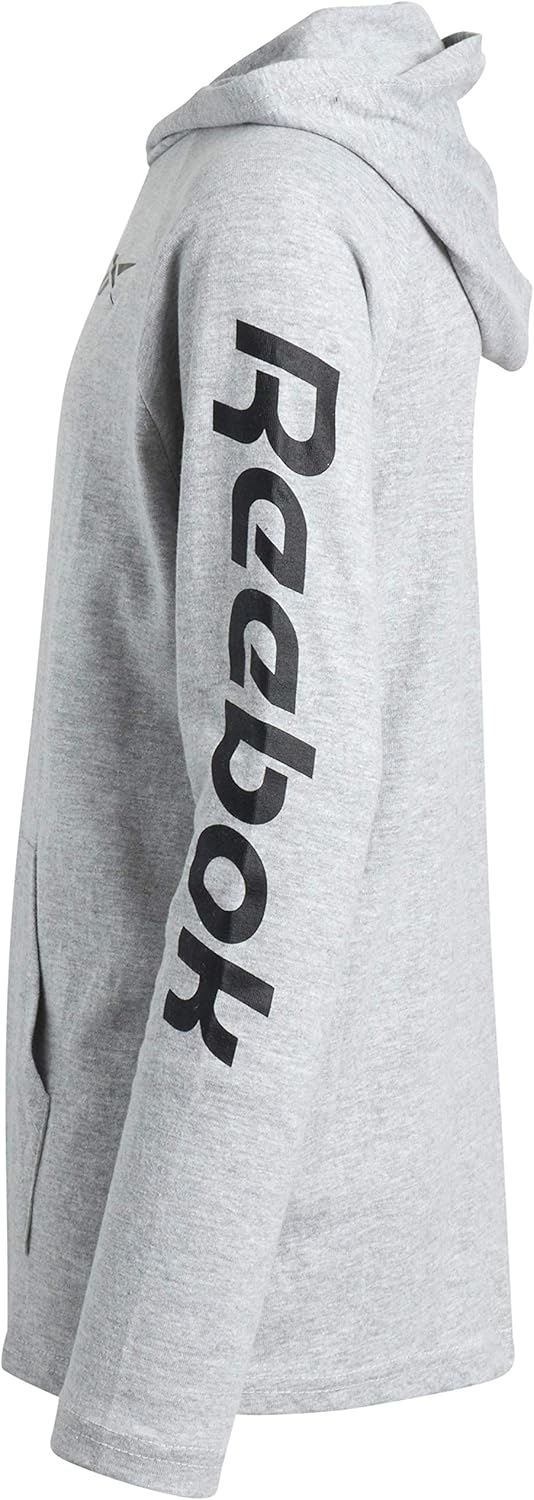 Reebok Boys Lightweight Long Sleeve Pullover Hooded T-Shirt: Clothing