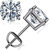 SMILEST 0.2-4ct Moissanite Screw Back Earrings, Lab Created Moissanite 14K Gold Plated 925 Sterling Silver Earrings for Women Men Anniversary Birthday Day Gifts Jewelry Gifts