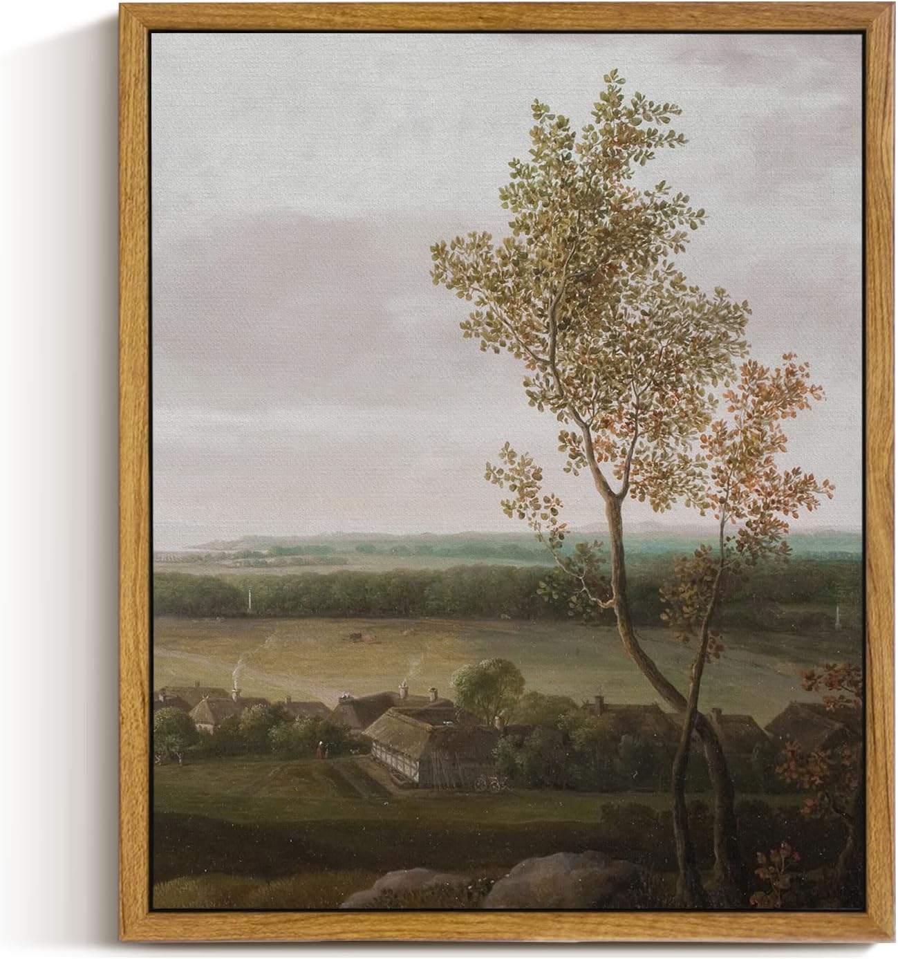 Wall Décor - InSimSea Framed Canvas Prints Art Vintage Decor, Rural Landscape Wall Pictures for Living Room Bathroom Decorations, Vintage Wall Art Canvas Art Wall Decor for Bedroom Dining Room Wall Decor, 9