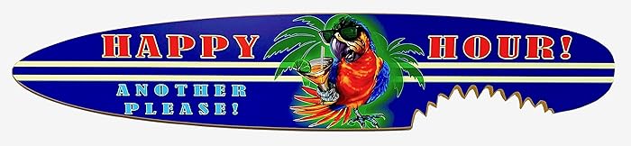 Classic Happy Hour Parrot Party Shark Bite Surfboard - 4 Footer