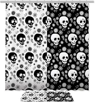 2-teiliges dekoratives Badezimmer-Dekorationsset, schwarz-weißes