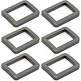 CRAFTMEMORE Metal Flat Rectangle Rings Buckle for Bag Belt Strap Heavy Duty Loop Quality Finish 6 Pack VTLP (3/4 Inch (19 mm), Gunmetal)