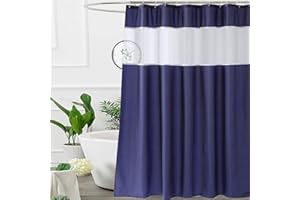 UFRIDAY Navy Blue and White Shower Curtain, Shower Curtains for Bathroom Modern Design 48-Inch x 72-Inch