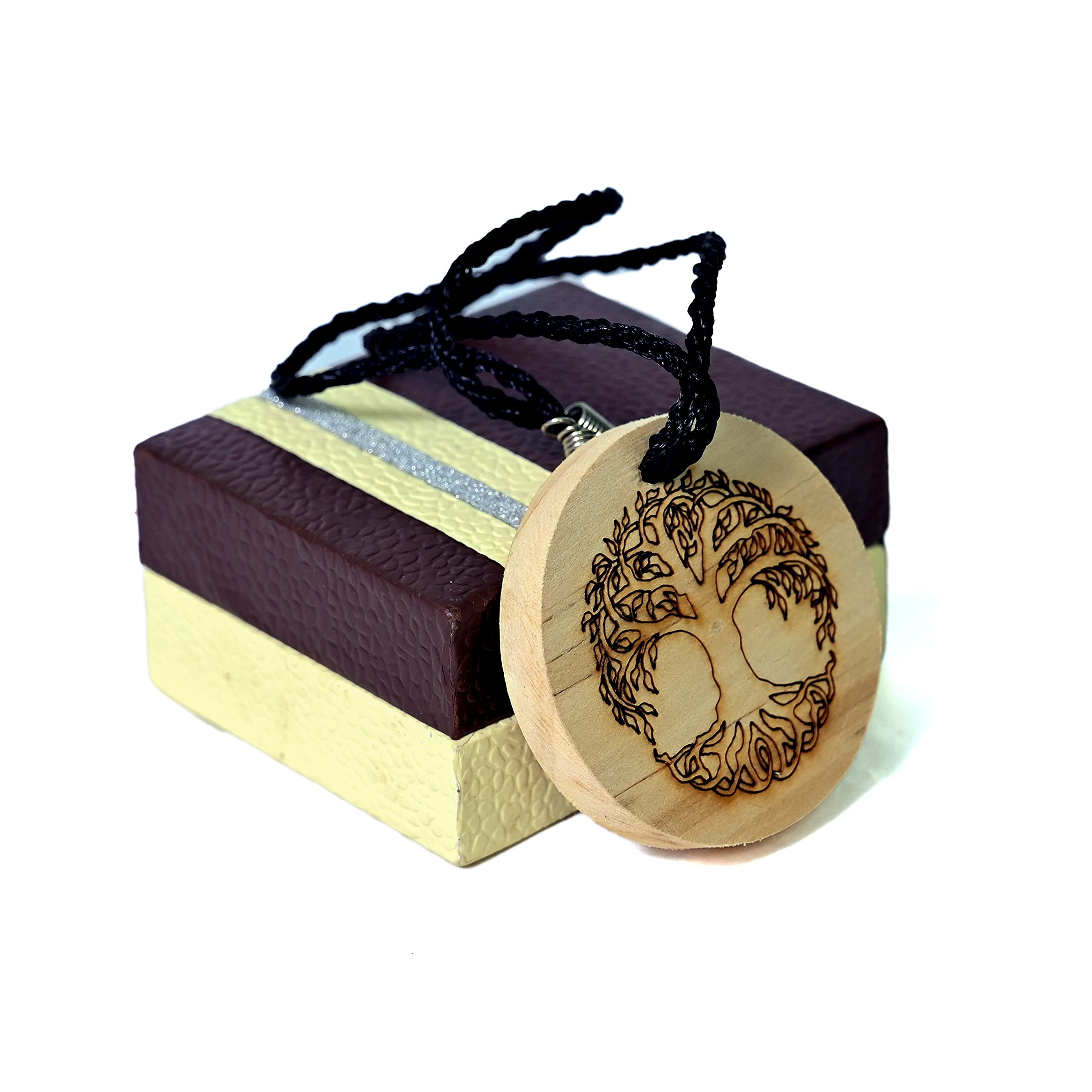 KACHVI Handmade Wooden Tree of Life Pendant. Crystals And Gemstones Healing. Wooden Pendant For Healing Meditation Energy Money And Positive Vibrations Reduces Mental Stress. Crystal Meditation Gifts.