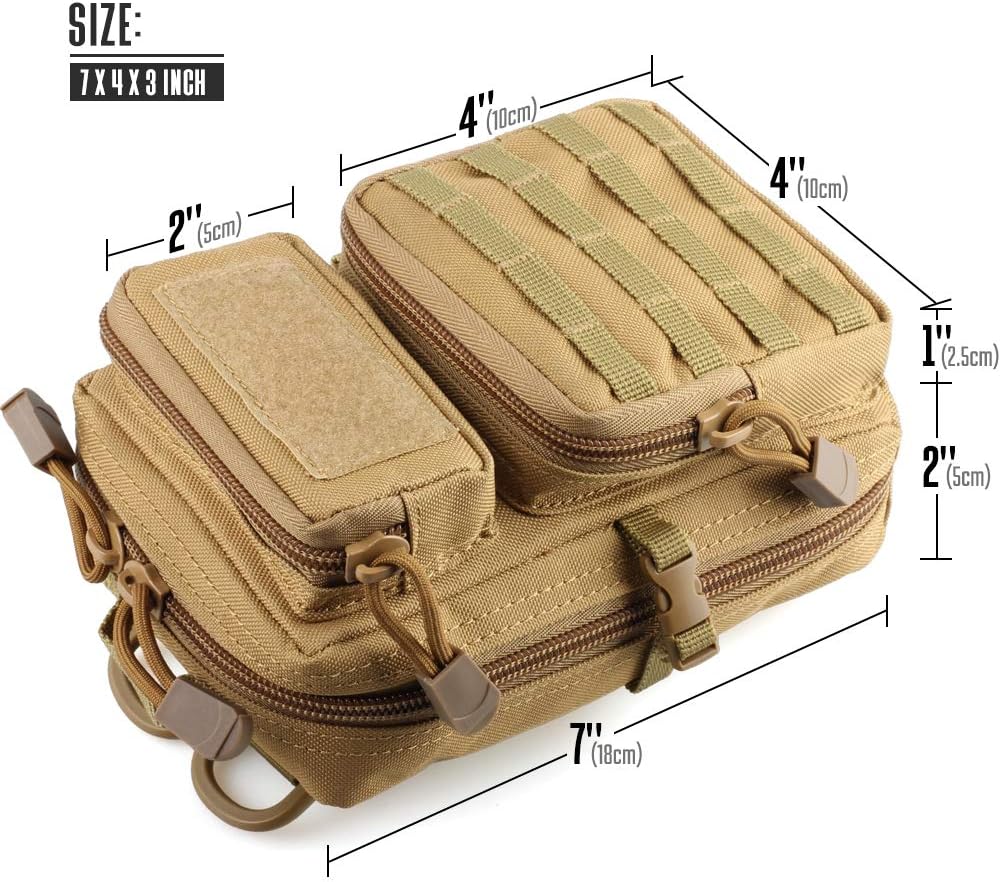 LIVANS Tactical Molle Utility Pouch, EDC Tool Pouch Tactical Phone Pouches Mini Waist Pouches Medical EDC IFAK Pack Mini Design of 3-Day Assault Backpack : Sports & Outdoors