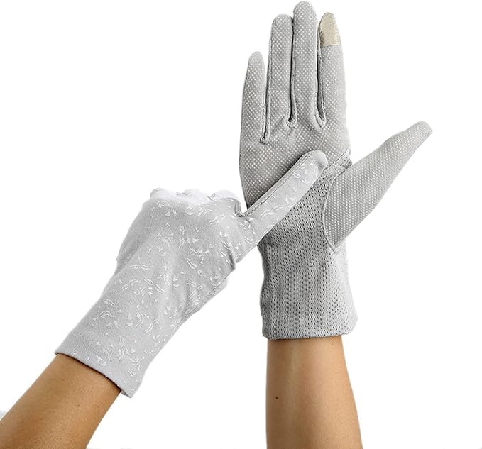 Black Gloves Women'S Summer Driving Gloves Non Slip Block Uv Touch