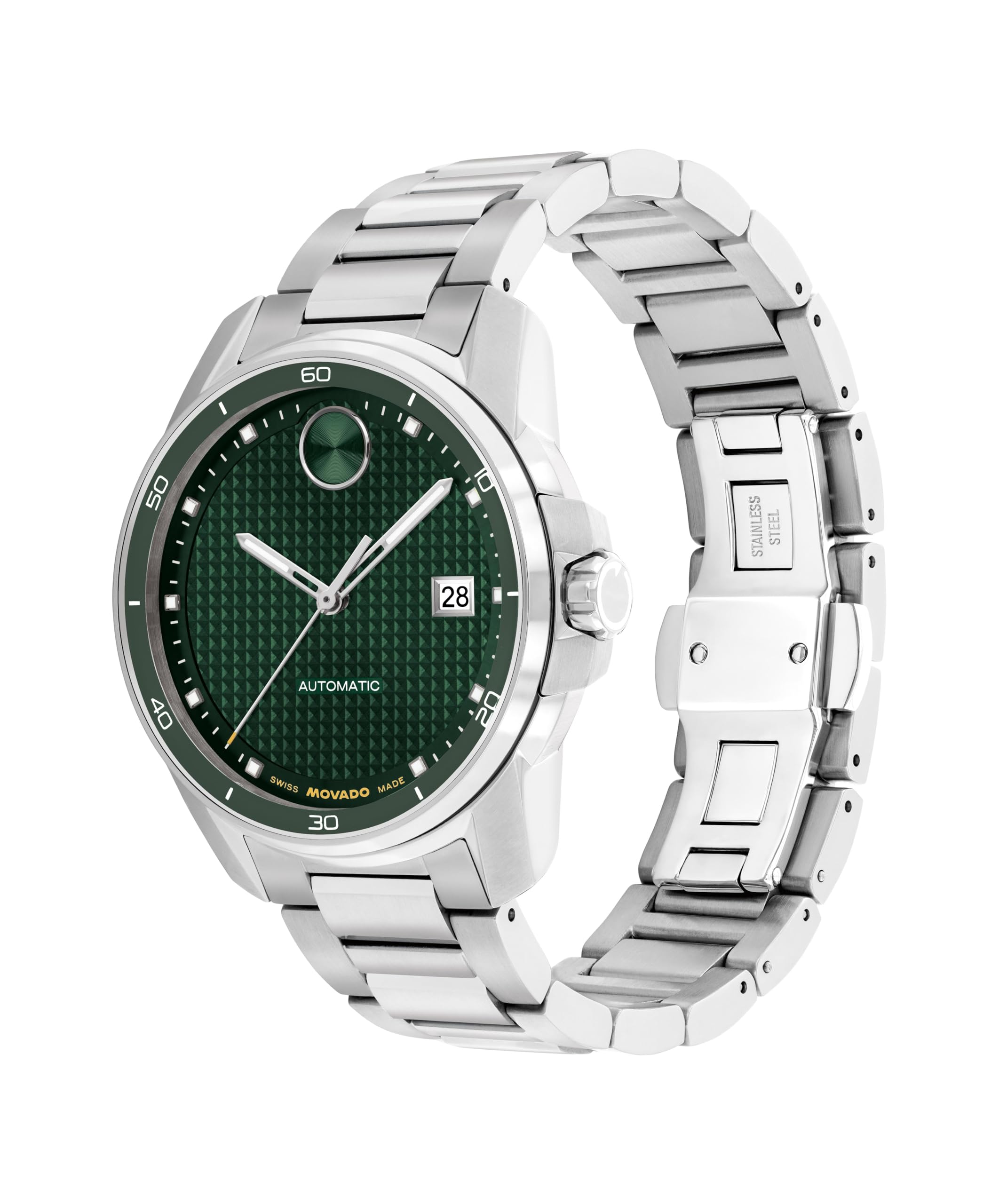 Movado Bold Verso Men’s Automatic Watch – 41 mm Case, Stainless Steel Bracelet, Self-Winding, Sophisticated Style, Gift for Him