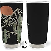MOTERMATE Western Cowgirl Cowboy 20oz Travel Coffee Mug Tumbler Cups, Cowboy Cowgirl Western Gifts for Women Men, Western Stuff, Black Country Western Water Stainless Steel Tumbler with Lid and Straw
