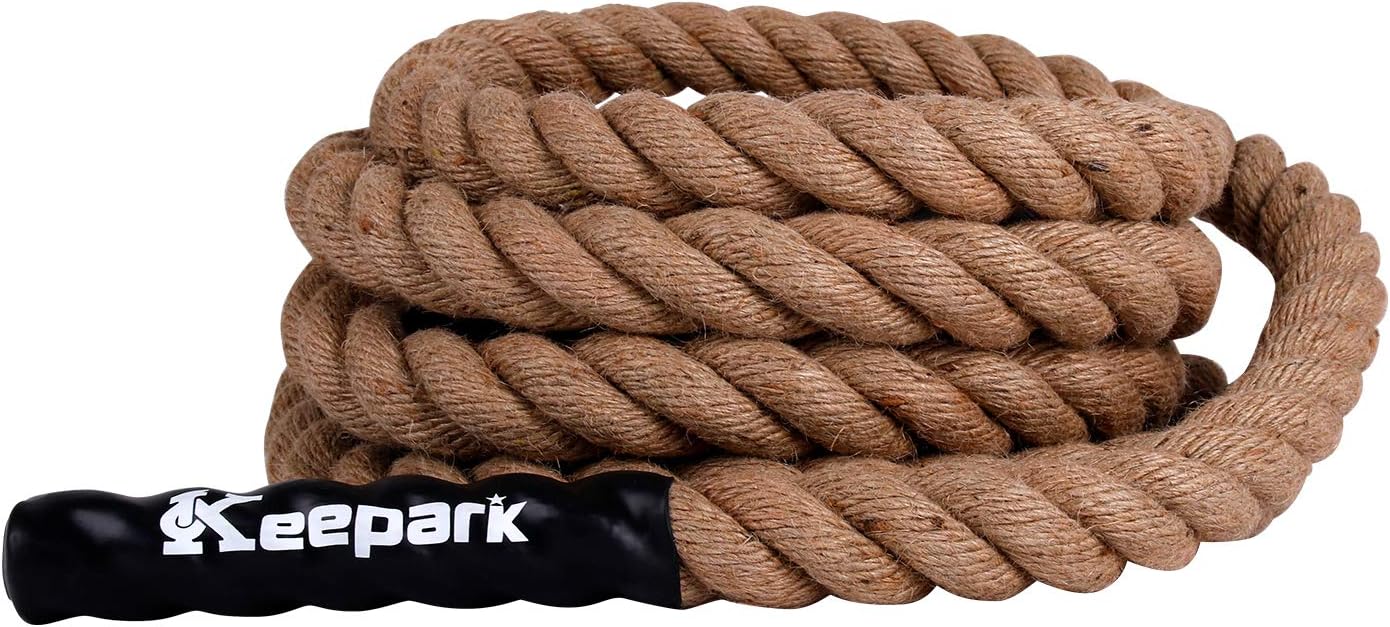 Keepark Climbing Rope, 1.5 Inch in Diameter, No Mounting Bracket Included, Length Available 8, 10, 12, 15, 20, 25, 30Feet
