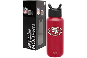 Simple Modern Officially Licensed NFL Water Bottle with Straw Lid Insulated Stainless Steel Thermos Gift | Summit Collection | 32oz