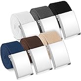 Zelphvt 6 Packs Golf Belts for Men Men's Cut To Fit Canvas Web Nylon Web Belt Size up to 55" Adjustable Men's Golf Belt(6 Colors)