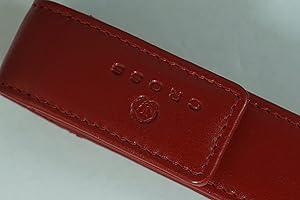 A.T. Cross Cross Full Grain Burgundy red Leather with Matching Thread Color Combinations, Single Flip Top Pen Pouch with Secure snap, Can Accommodate Any Cross Pen