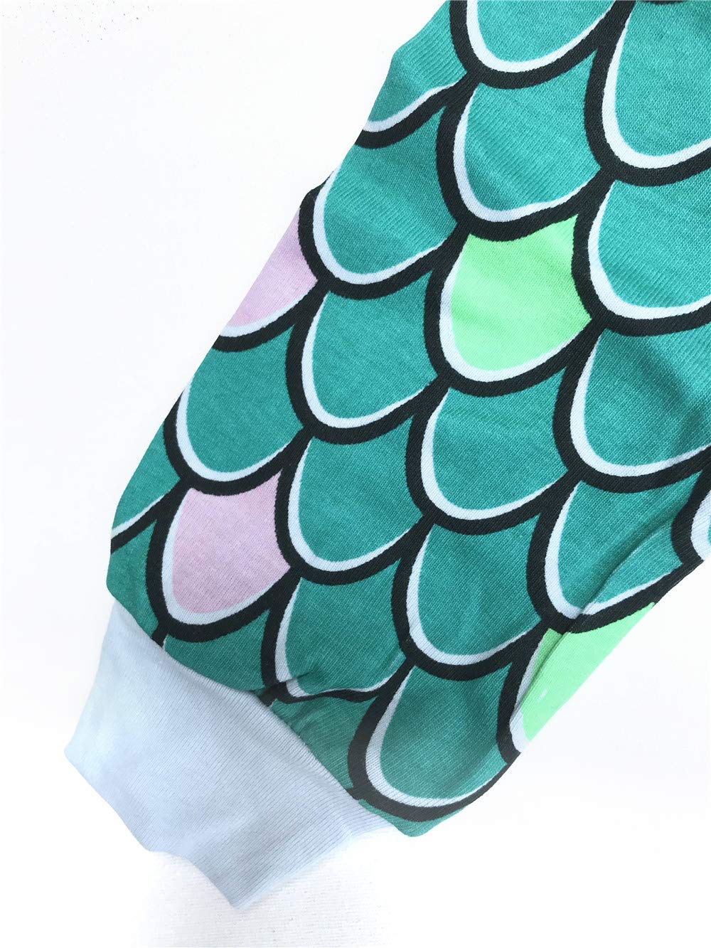 LitBud Toddler Girls Mermaids Pajama Sleepwears 2pcs Long Sleeves Pjs Tops + Pants Sets for Kids Size 3-4 Years 4T